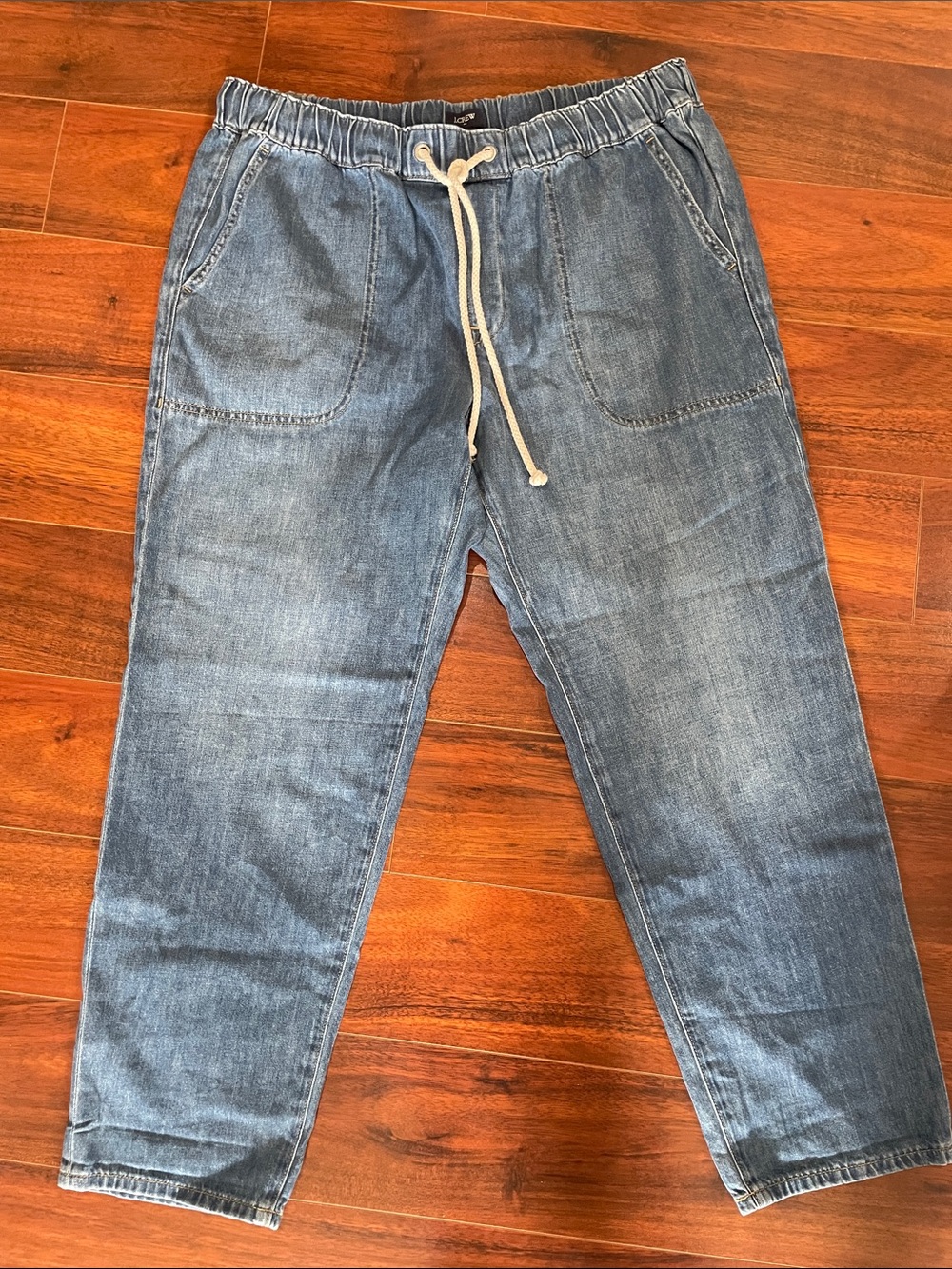 J. Crew Women’s Light Blue Relaxed Drawstring Denim Pant Size 31 NWT